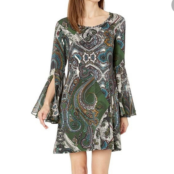 MSK PRINTED SHIFT DRESS - Picture 3 of 7